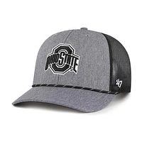 Men's '47  Gray Ohio State Buckeyes Carbon Rope Adjustable Hat