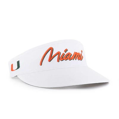 Men's '47 White Miami Hurricanes Melbourne brrr° Adjustable Visor