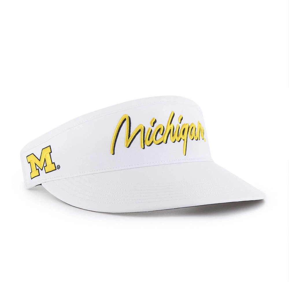 Men's '47 White Michigan Wolverines Melbourne brrr° Adjustable Visor