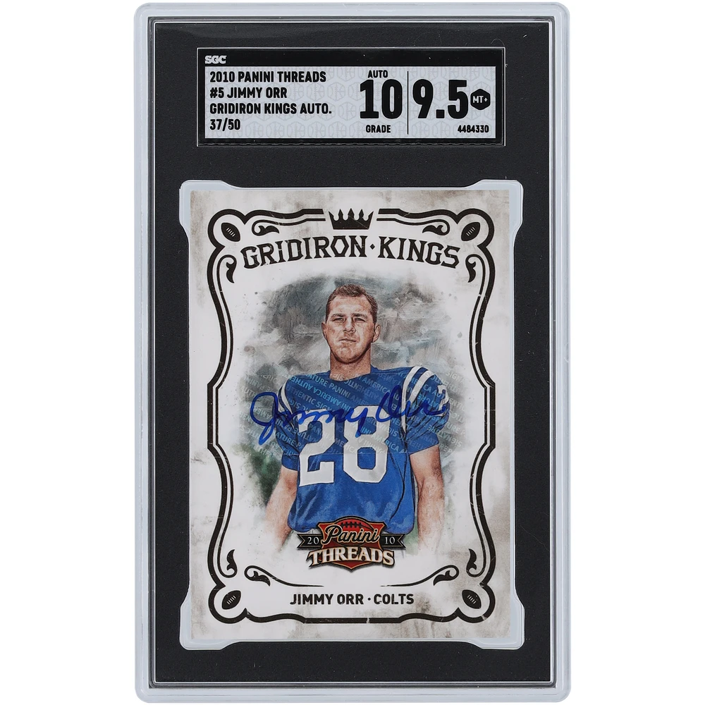 Jimmy Orr Indianapolis Colts Autographed 2010 Panini Threads Gridiron Kings #5 #37/50 SGC Authenticated 9.5/10 Card