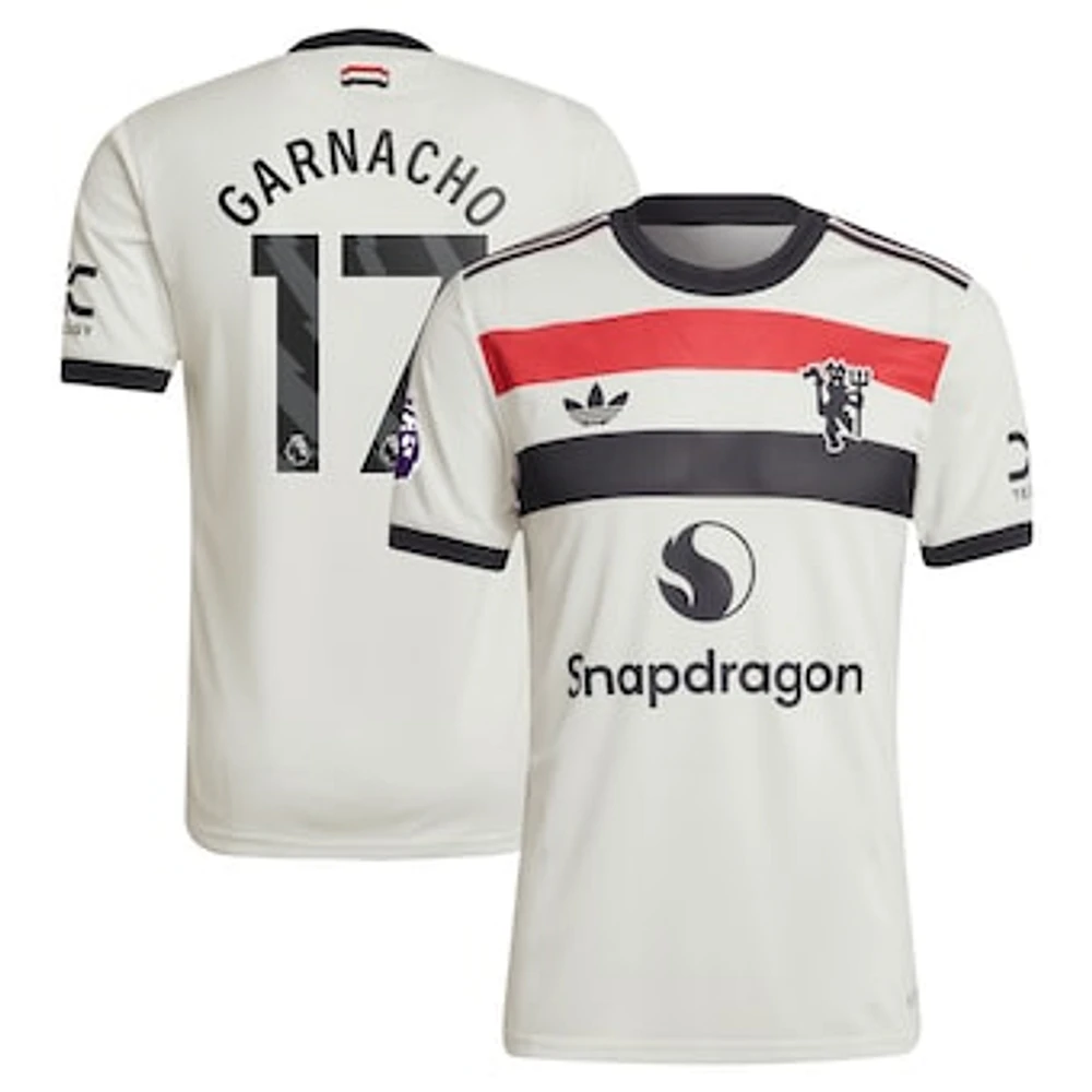 Men's adidas Originals Alejandro Garnacho Cream Manchester United 2024/25 Third Authentic Jersey