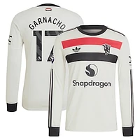 Men's adidas Originals Alejandro Garnacho Cream Manchester United 2024/25 Third Authentic Long Sleeve Jersey