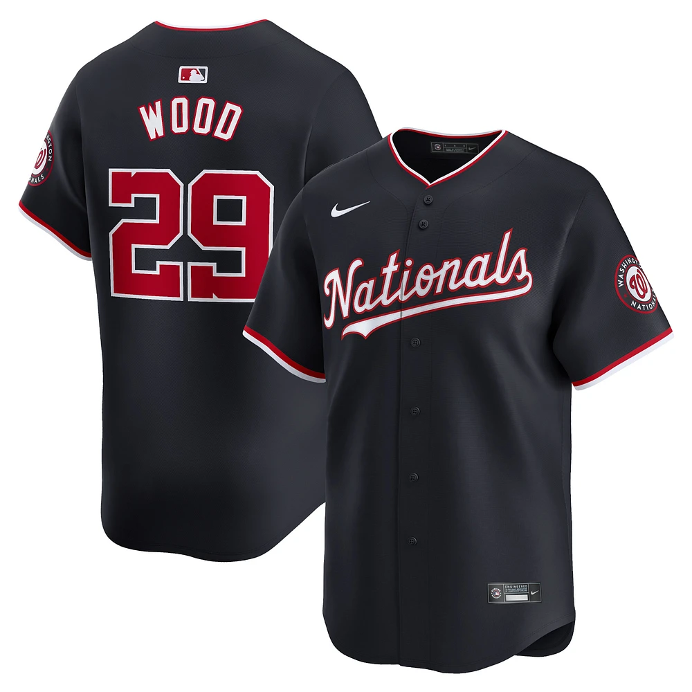 Men's Nike James Wood Navy Washington Nationals Alternate Limited Player Jersey