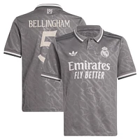 Youth adidas Originals Jude Bellingham Charcoal Real Madrid 2024/25 Third Replica Player Jersey