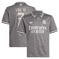 Youth adidas Originals Vini Jr. Charcoal Real Madrid 2024/25 Third Replica Player Jersey