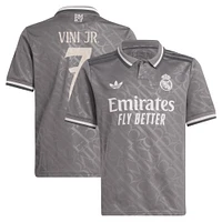 Youth adidas Originals Vini Jr. Charcoal Real Madrid 2024/25 Third Replica Player Jersey