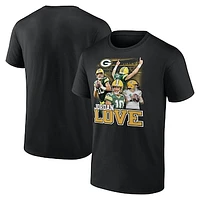 Men's Fanatics Jordan Love Black Green Bay Packers Notorious Player Graphic T-Shirt