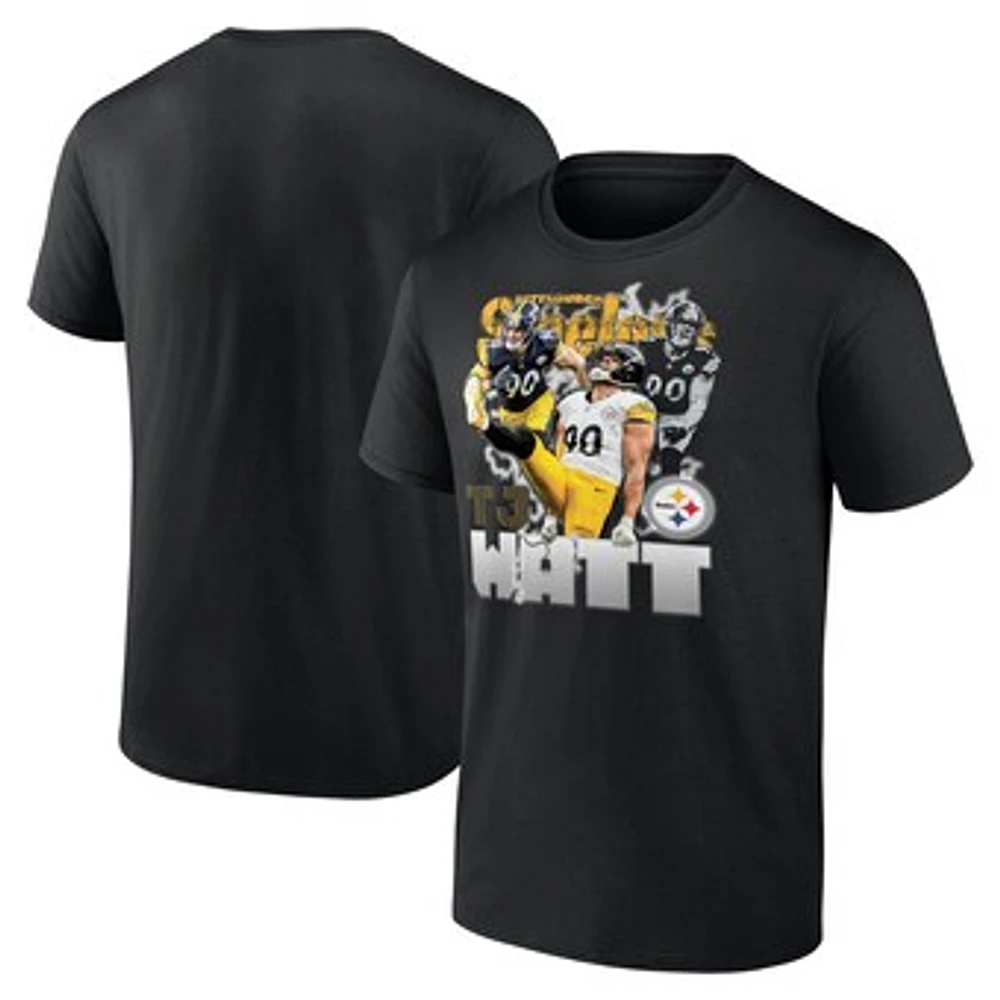 Men's Fanatics T.J. Watt Black Pittsburgh Steelers Notorious Player Graphic T-Shirt