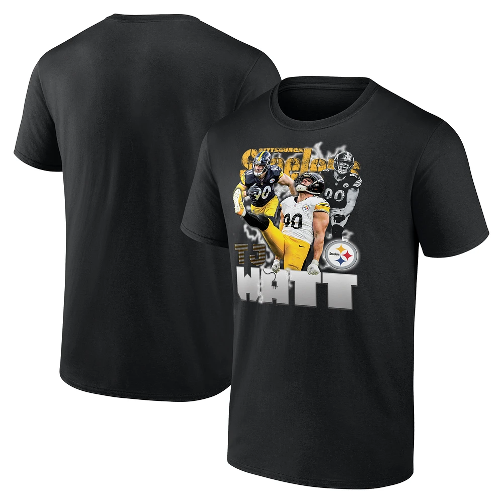 Men's Fanatics T.J. Watt Black Pittsburgh Steelers Notorious Player Graphic T-Shirt