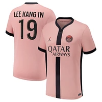 Men's Jordan Brand Lee Kang Pink Paris Saint-Germain 2024/25 Third Replica Player Jersey