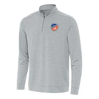 Men's Antigua Heather Gray FC Cincinnati Bright Quarter-Zip Top