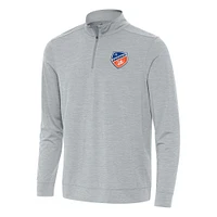 Men's Antigua Heather Gray FC Cincinnati Bright Quarter-Zip Top