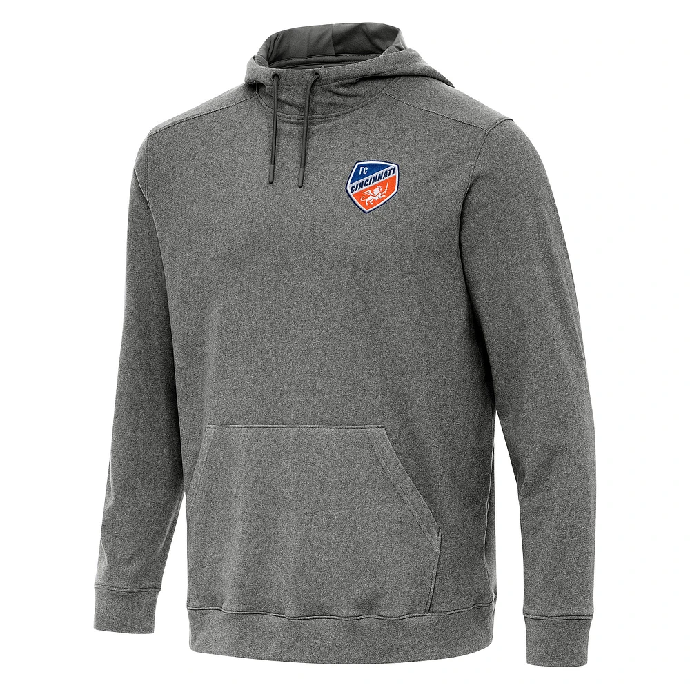 Men's Antigua Heather FC Cincinnati Cloud Pullover Hoodie