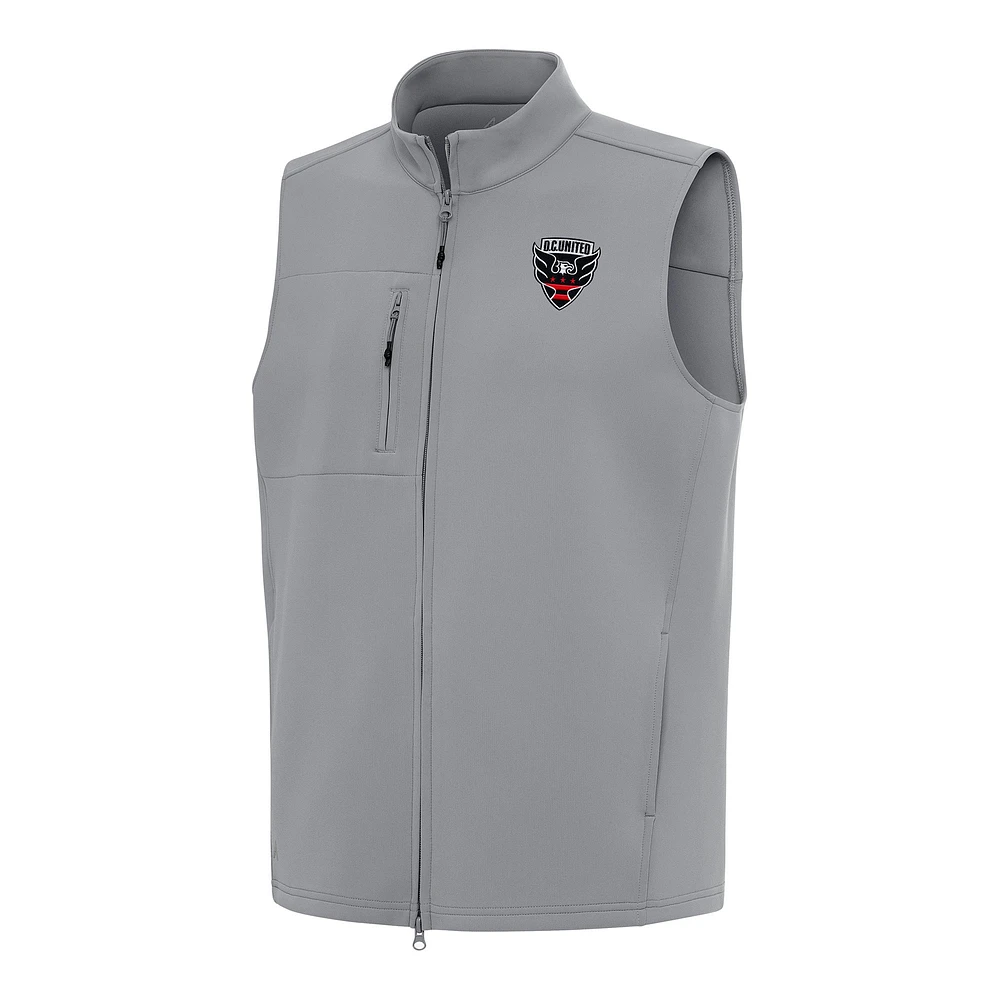 Men's Antigua Gray D.C. United Demand Full-Zip Vest
