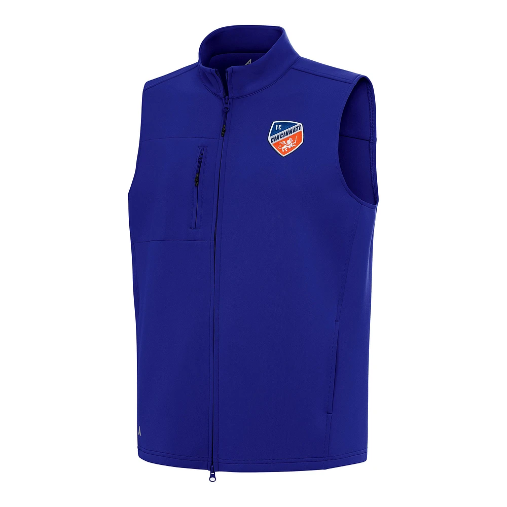 Men's Antigua Blue FC Cincinnati Demand Full-Zip Vest