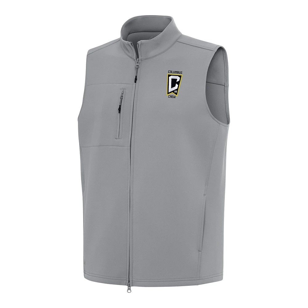 Men's Antigua Gray Columbus Crew Demand Full-Zip Vest