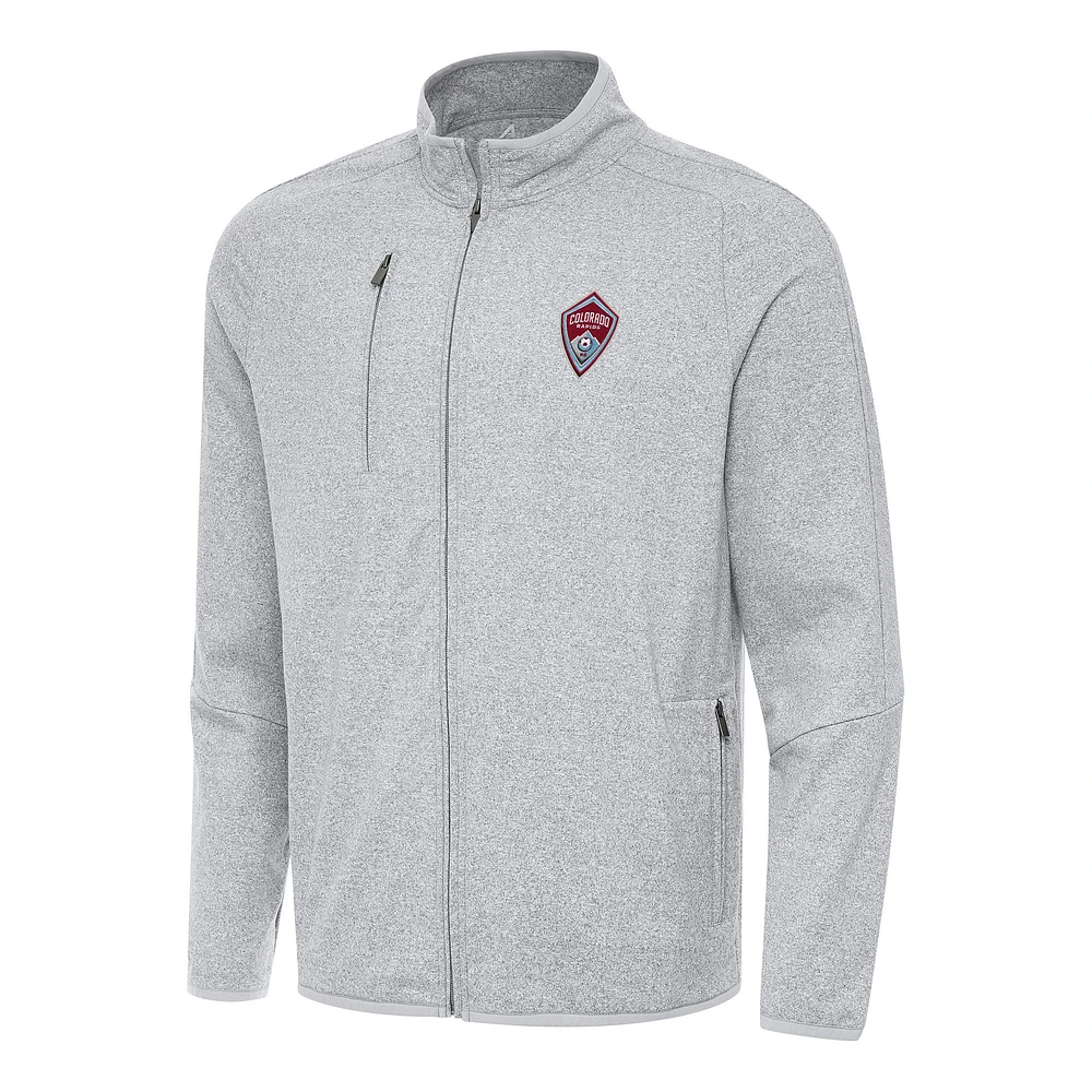 Men's Antigua Heather Colorado Rapids Hold-Up Tri-Blend Full-Zip Jacket