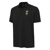 Men's Antigua Black Columbus Crew Reprocess Polo