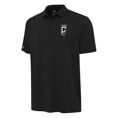 Men's Antigua Black Columbus Crew Reprocess Polo