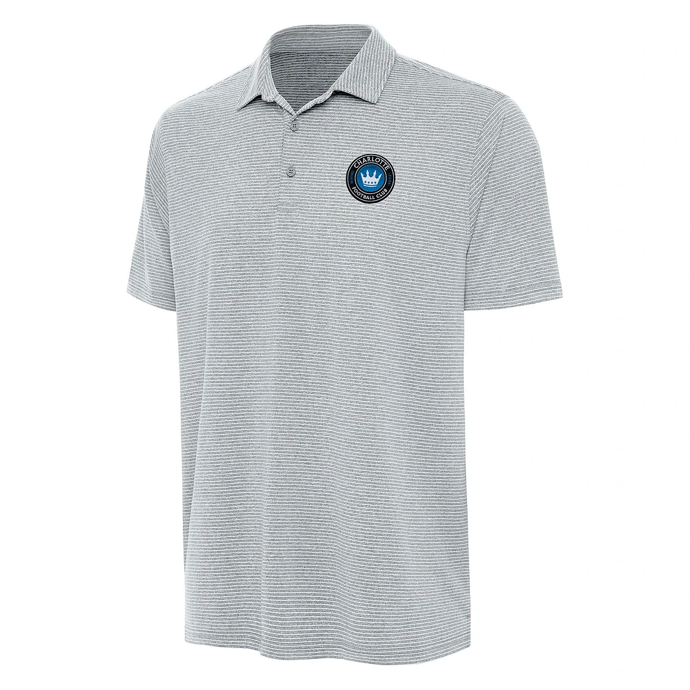 Men's Antigua Heather Gray Charlotte FC Scheme Polo