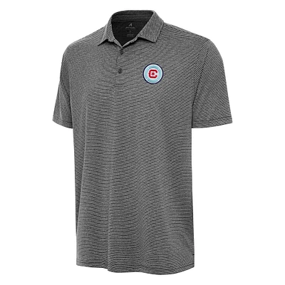 Men's Antigua Heather Black Chicago Fire Scheme Polo
