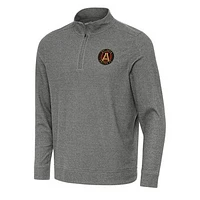 Men's Antigua Heather Black Atlanta United FC Subtle Quarter-Zip Jacket