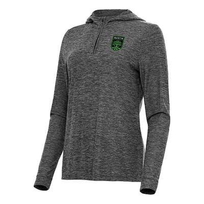 Women's Antigua Heather Austin FC Daybreak Quarter-Zip Hoodie