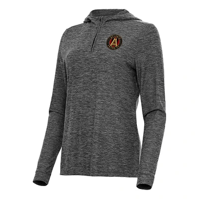 Women's Antigua Heather Atlanta United FC Daybreak Quarter-Zip Hoodie