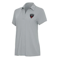 Women's Antigua Gray D.C. United Era V-Neck Polo