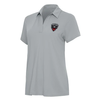 Women's Antigua Gray D.C. United Era V-Neck Polo