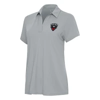 Women's Antigua Gray D.C. United Era V-Neck Polo