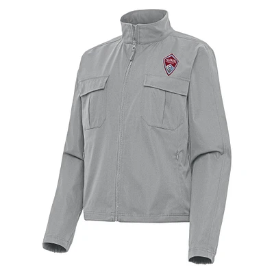 Women's Antigua Gray Colorado Rapids Even Par Full-Zip Jacket
