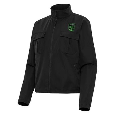 Women's Antigua Austin FC Even Par Full-Zip Jacket