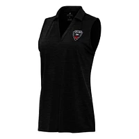 Women's Antigua Heather Black D.C. United Layout Sleeveless Polo