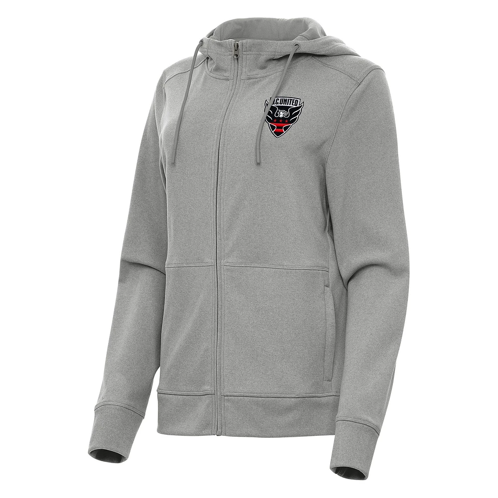 Women's Antigua Heather D.C. United Seeker Full-Zip Hoodie
