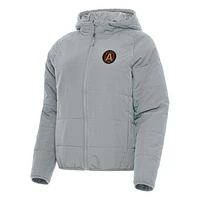 Women's Antigua Gray Atlanta United FC Universe Raglan Full-Zip Jacket