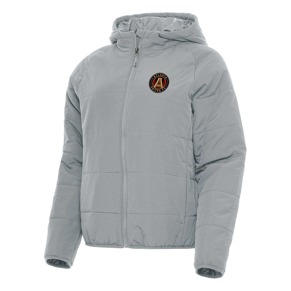 Women's Antigua Gray Atlanta United FC Universe Raglan Full-Zip Jacket