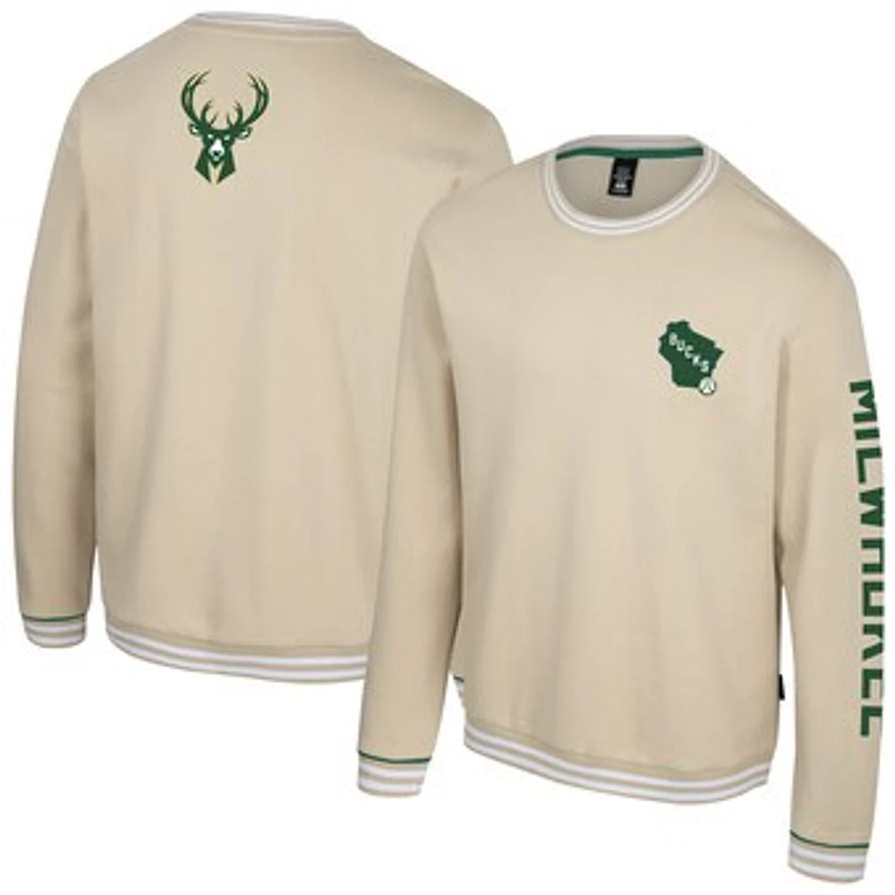 Unisex Stadium Essentials Natural Milwaukee Bucks Halftime Pullover Sweatshirt