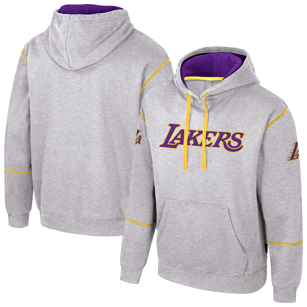 Unisex Stadium Essentials Heather Gray Los Angeles Lakers Monument Pullover Hoodie