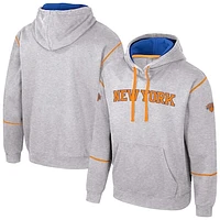 Unisex Stadium Essentials Heather Gray New York Knicks Monument Pullover Hoodie