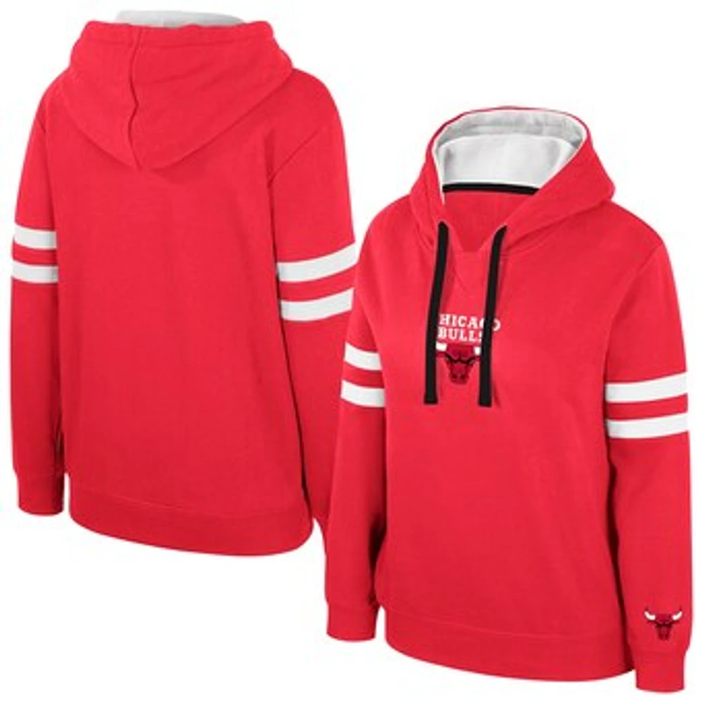 Women's Stadium Essentials Red Chicago Bulls Road Game Pullover Hoodie