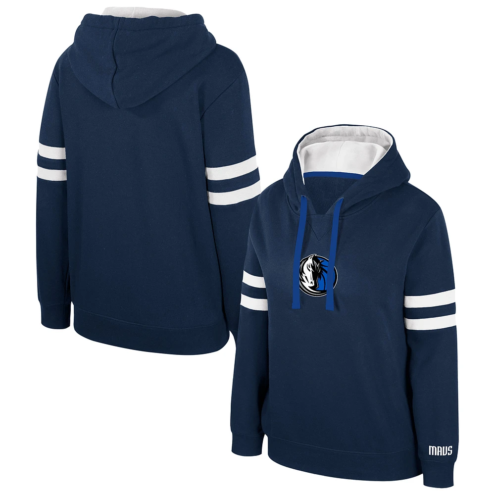 Women's Stadium Essentials Navy Dallas Mavericks Road Game Pullover Hoodie