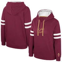 Women's Stadium Essentials Wine Cleveland Cavaliers Road Game Pullover Hoodie