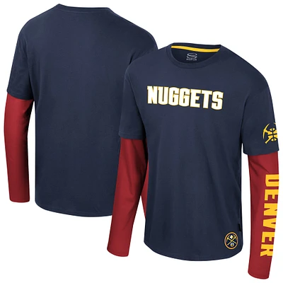 Unisex Stadium Essentials Navy Denver Nuggets Spectator 2fer Long Sleeve  T-Shirt