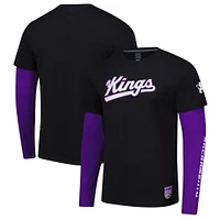 Unisex Stadium Essentials Black Sacramento Kings Spectator 2fer Long Sleeve  T-Shirt