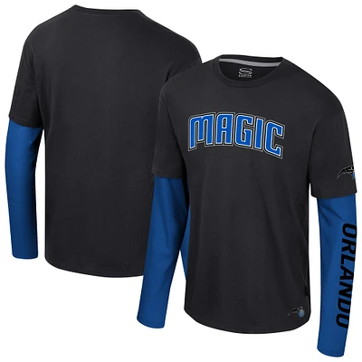 Unisex Stadium Essentials Black Orlando Magic Spectator 2fer Long Sleeve  T-Shirt