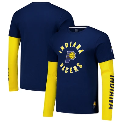 Unisex Stadium Essentials Navy Indiana Pacers Spectator Twofer Long Sleeve  T-Shirt