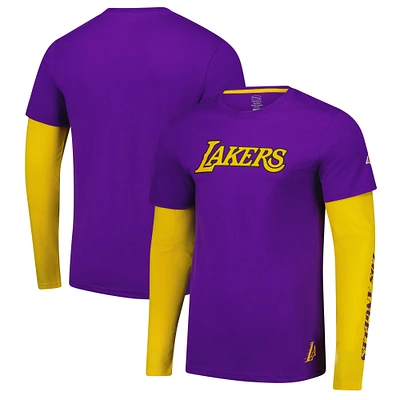 Unisex Stadium Essentials Purple Los Angeles Lakers Spectator 2fer Long Sleeve  T-Shirt