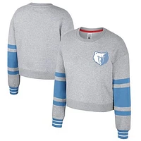 Women's Stadium Essentials Heather Gray Memphis Grizzlies 2024/25 City Edition Scrimmage Cropped Pullover Sweatshirt