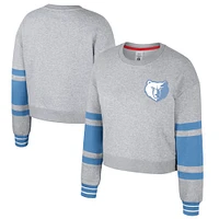 Women's Stadium Essentials Heather Gray Memphis Grizzlies 2024/25 City Edition Scrimmage Cropped Pullover Sweatshirt